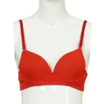 Cotton Foam Wire Bra Red
