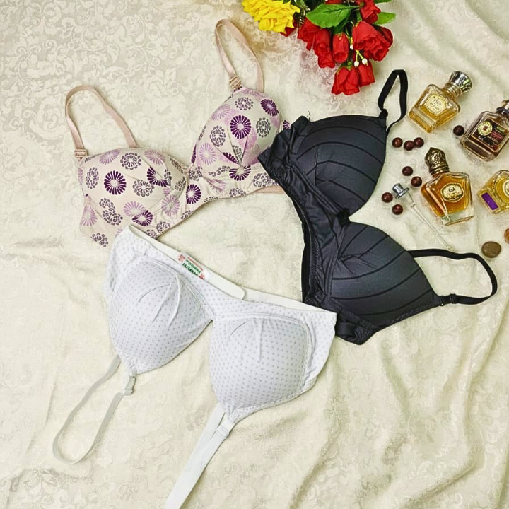 2 Combo F Print Wireless Bra (3 pcs)