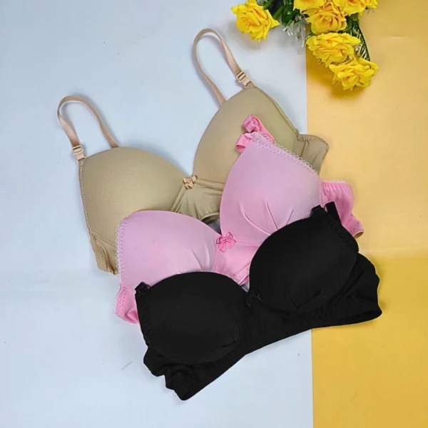Combo D One Color Wireless Bra (3 pcs)