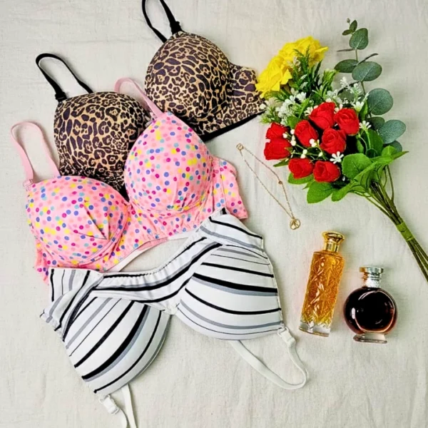 Combo D Print Wireless Bra (3 pcs)