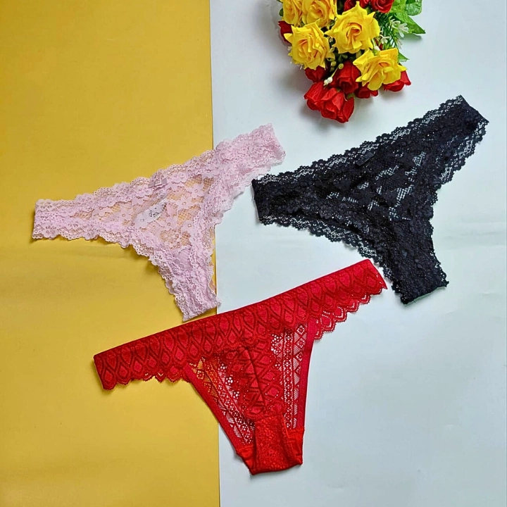 6 Lace Thong Panty Combo A (3 pcs)